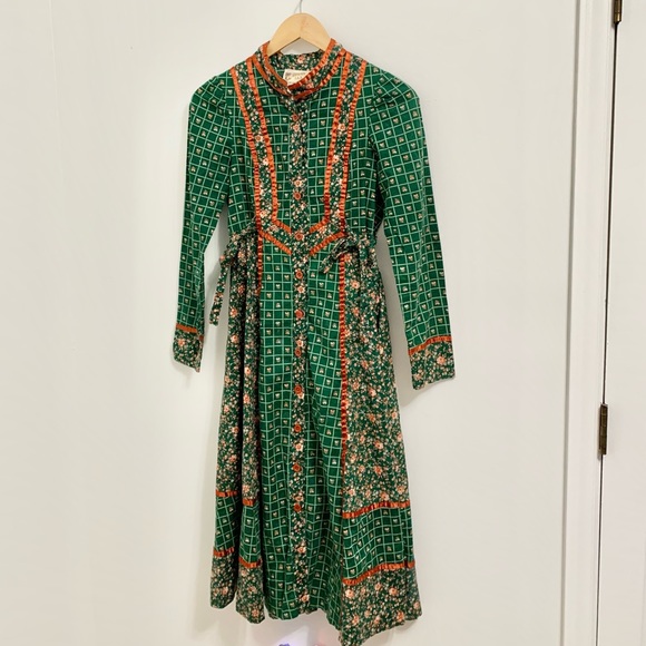 Gunne Sax Dresses & Skirts - Gunne Sax by Jessica McClintock 70s Floral Midi Dress - 2 Pockets - VTG 9 - S/XS